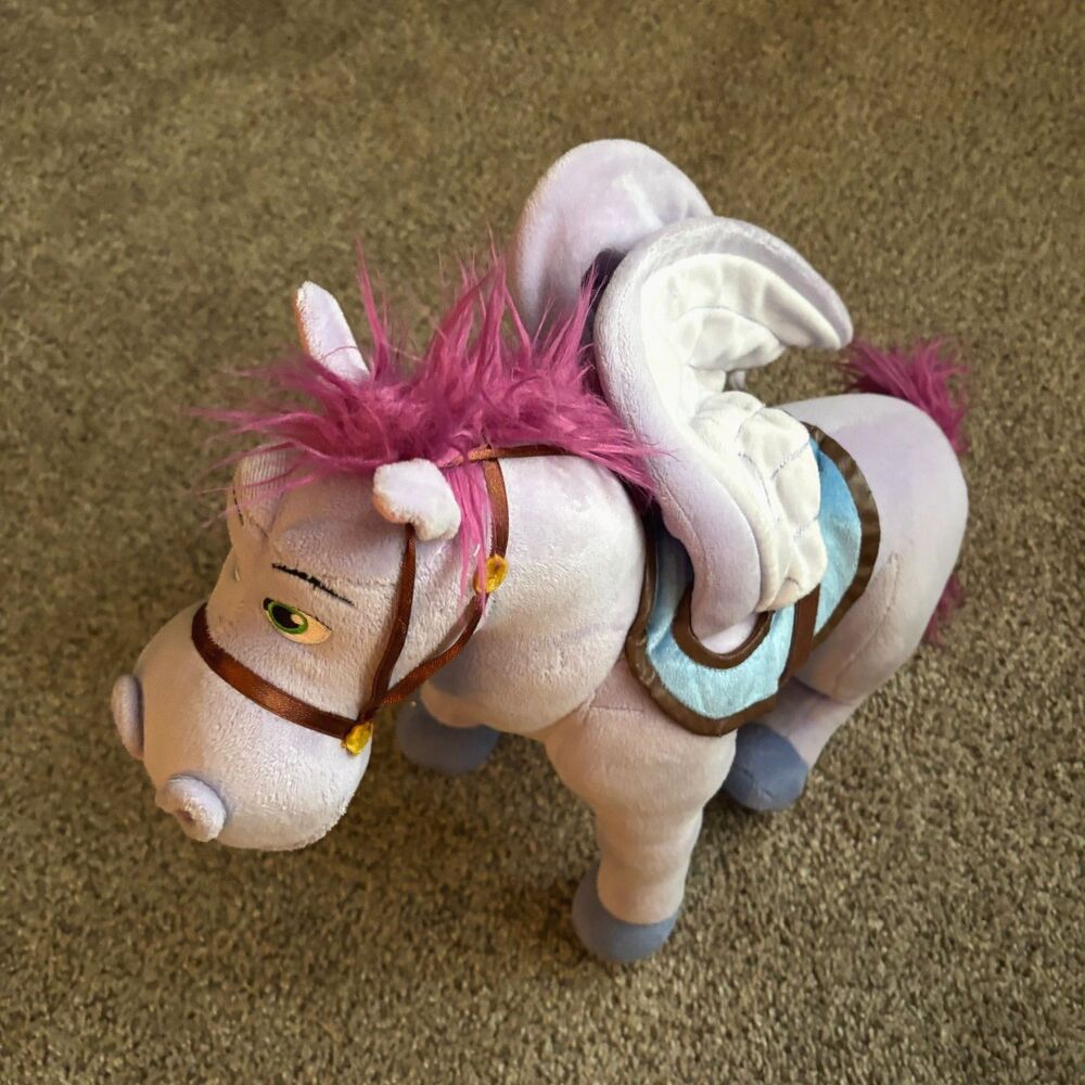 Disney Store Pegasus Plush Hercules Winged Horse Stuffed Animal 15" Purple